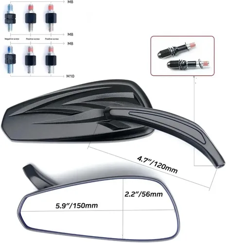 Miniatura 3 de Rearview For Y-AMAHA FZ-8 For Fazer 2010 2011 2012 2013 2014 Motorcycle Rearview Mirror Adjustable(Black)