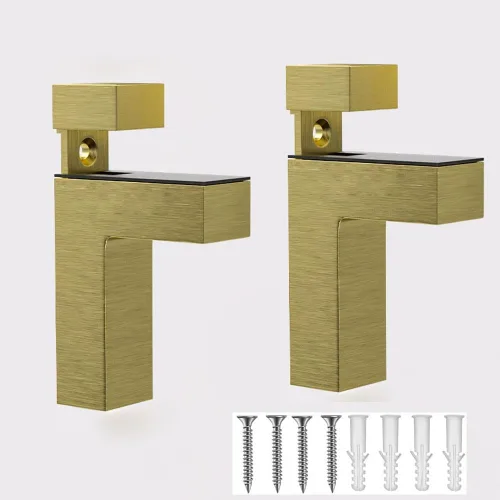 Miniatura 10 de Soporte de metal ajustable de madera/vidrio para estante de pared, soportes de montaje, soporte de pared para estante de 0.197-1.181 in