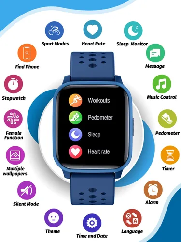 Miniatura 2 de Reloj Inteligente Butele para Niños, Reloj Inteligente para Niños de 4 a 16 Años con Modo de Sueño, 19 Modos Deportivos, Podómetro, Regalo de Azul