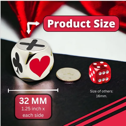 Miniatura 6 de Luck Lab Premium Euchre Trump Marcador, color plateado Euchre, Pinochle & Bridge Indicator, Large Suit Symbols, Heavy Metal Construction, Velvet
