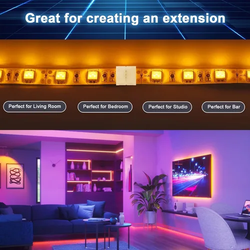 Miniatura 4 de Paquete de 10 conectores de tira de luz LED RGB de 4 pines, terminal adaptador sin soldadura y sin huecos para tiras LED flexibles SMD 5050 RGB