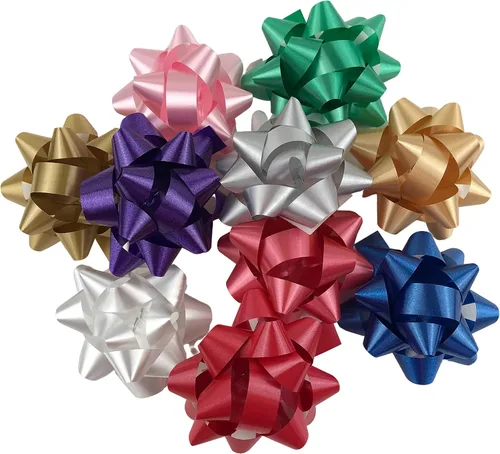 MMvolesy Mezcla de colores, cajas de regalo de confeti de Navidad, lazos de estrella, esplendoreta, Navidad, día de San Valentín, lazos Color_mix