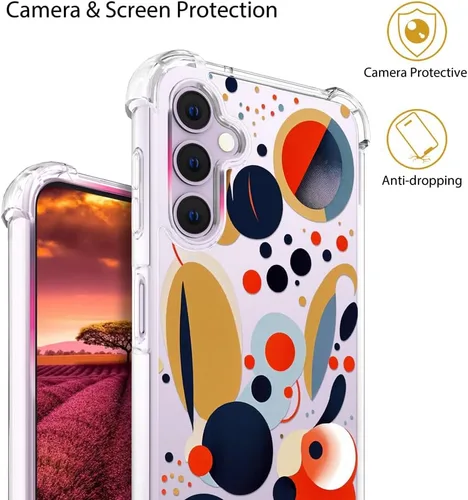 Miniatura 5 de Compatible con Samsung Galaxy S23 - Funda transparente para mujeres y niñas, diseño transparente (formas geométricas de arte abstracto)