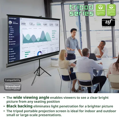 Miniatura 4 de Elite Screens Tripod Series - Pantalla de proyección ajustable, relación de aspecto múltiple, portátil, para uso en interiores y exteriores, serie