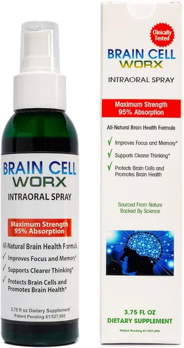 Potenciador de salud cerebral #1 - Mejora la concentración y la memoria - Worx de células cerebrales (sublingual), totalmente natural - Pure Gingko,