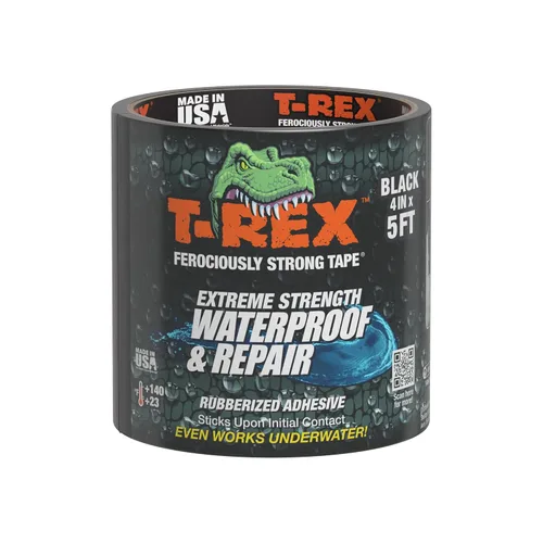 Miniatura 9 de T-REX Cinta impermeable para superficies húmedas o ásperas / sucias, incluyendo bajo el agua, fugas, reparación de mangueras y más, color negro, 1