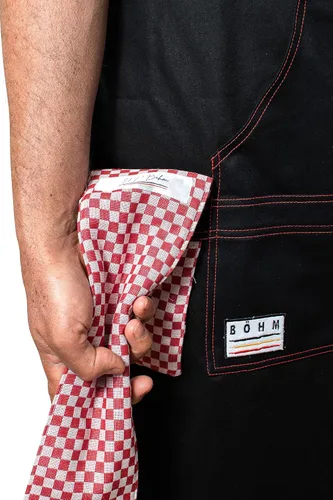 Miniatura 6 de BÖHM - Delantal de cocina profesional con bolsillos, trabillas para herramientas, correa ajustable para el cuello, algodón duradero de doble
