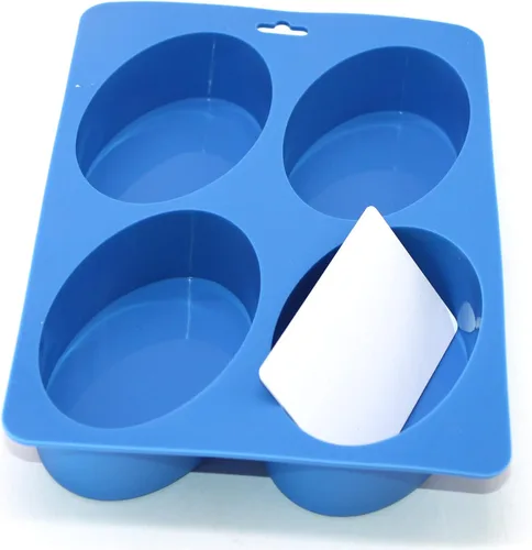 Miniatura 5 de X-Haibei Barra de loción de jabón básica ovalada grande para suministros caseros, 4 cavidades, 4.5 onzas por celda, acabado brillante, resistente