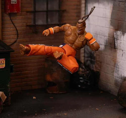 Miniatura 8 de Jada Toys - Figura de acción de Street Fighter II Dee Jay Wave 3 - Escala 1:12, 6 pulgadas de alto, cabezas intercambiables, manos y accesorios