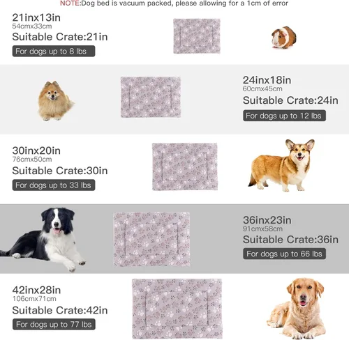 Miniatura 5 de BVAGSS XH079 - Almohadilla reversible para jaula de perro, de espuma viscoelástica, suave, cálida, lavable a máquina, colchón para perreras