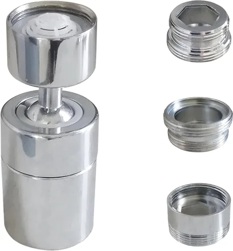 Miniatura 7 de Aireador de grifo de fregadero giratorio de níquel cepillado. Aireador de boquilla de grifo de cocina y baño, extensor de grifo, rociador de doble