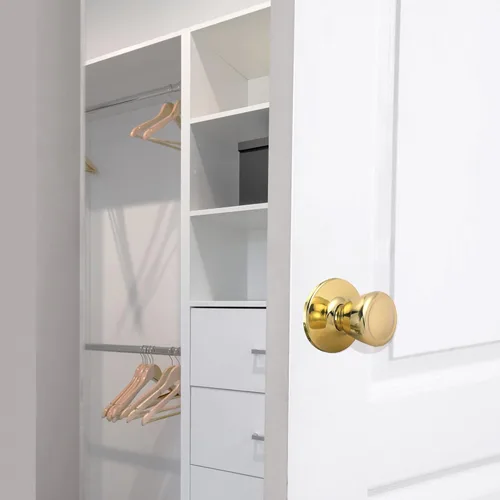 Miniatura 5 de Design House Pomo de puerta de paso Tulip para pasillo y armario, se adapta a puertas estándar, latón pulido, 782730