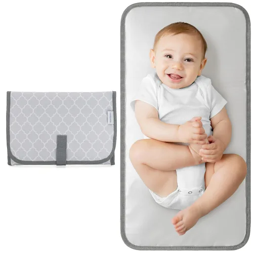 Miniatura 5 de Comfy Cubs Cambiador de bebé tamaño compacto, cambiador de pañales impermeable con almohada acolchada, suave y ligero, diseño plegable para viajes