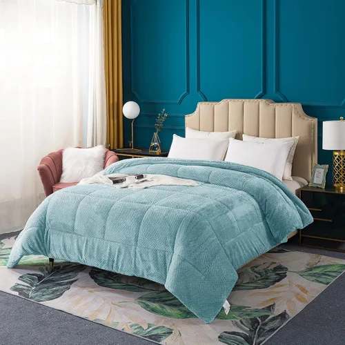 Miniatura 8 de KASENTEX Edredón de felpa sherpa de lujo súper ultrasuave, tamaño Queen, ropa de cama acogedora y reversible de piel sintética, lavable a máquina