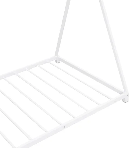 Miniatura 6 de SOFTSEA Cama de casa con marco de cama de piso doble con estructura triangular Blanco