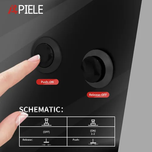 Miniatura 3 de APIELE Interruptor de botón momentáneo R13-507 SPST 0.630 in Interruptor redondo 3A 250V/6A 125V AC 2 Pin NO con cable pre-soldado 6Pcs (negro)