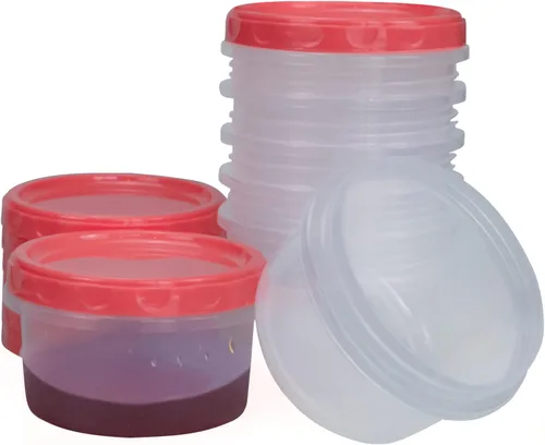 Miniatura 8 de Jucaifu 8 onzas recipientes reutilizables pequeños de plástico para almacenamiento en el congelador con tapa de rosca para snacks y almuerzos