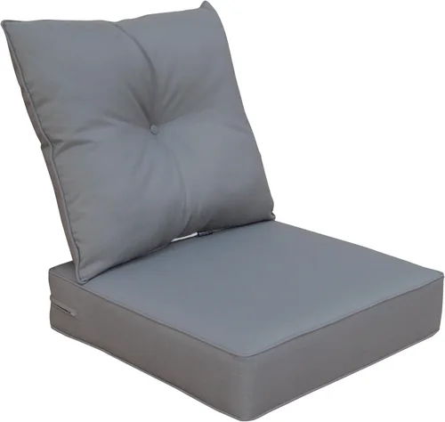 Miniatura 8 de Juego de cojines de repuesto para sillón de interiores o exteriores; para primavera y verano Olefina Gris Claro
