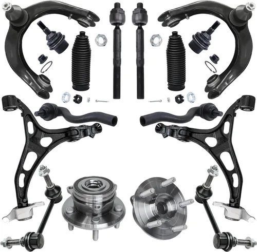 Miniatura 15 de Detroit Axle - Kit de extremo delantero RWD para Chrysler 300 Dodge Challenger Charger Upper Lower Control Arms rótulas de rodamiento de rueda Bujes
