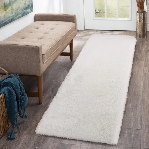 Miniatura 20 de CAROMIO Alfombra Corredor Esponjosa para Dormitorio Sala de Estar 2x6 Pies, Alfombras de Área Shag Alfombra de Felpa Suave Gruesa Larga de Piel Tie