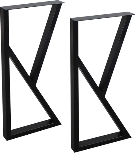 Miniatura 19 de MBQQ Patas para muebles de 15.7" de altura 17.7" de ancho, tubo cuadrado rústico decorativo, patas de mesa de metal resistente, patas de escritorio