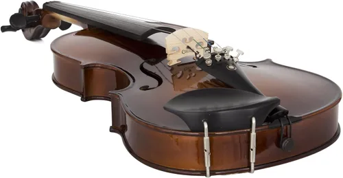 Miniatura 5 de Cecilio Violín de tamaño completo 4/4, arce macizo tallado a mano y abeto con accesorios de ébano, incluye estuche, arcos, colofonia, ideal