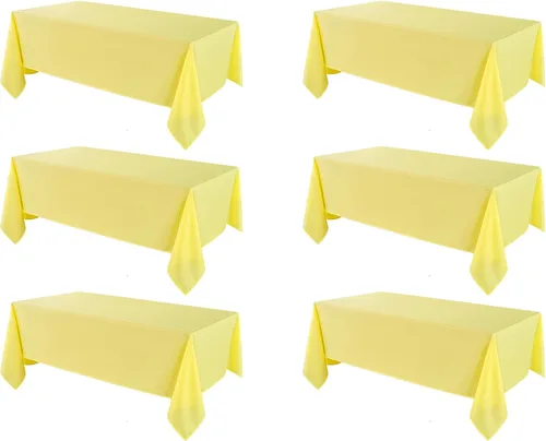 Miniatura 47 de Manteles rectangulares de 60 x 120 pulgadas, paquete de 2 manteles negros para 6 pies, lavables, decorativos, de lino y poliéster, para mesa