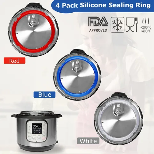 Miniatura 4 de Paquete de 3 anillos de sellado de silicona para olla instantánea de 3 cuartos de galón, anillos de sellado de junta de silicona de repuesto, 3