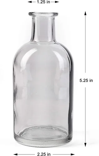 Miniatura 6 de Serene Spaces Living - Jarrones de cristal para medicina, 13 cm de alto y 6 cm de diámetro Gris ahumado pequeño