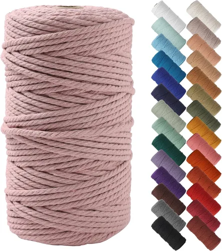 Miniatura 82 de NOANTA - Cuerda de macramé color beige natural, 1/8 pulgadas (3 mm) x 109 yardas (100 metros), cuerda de algodón colorido para colgar en la pared