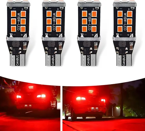 4 luces LED T15 de marcha atrás decodificadas para automóvil, luz de freno de señal de giro brillante 2835-15smd, W16W 912 921 906 reemplazo de