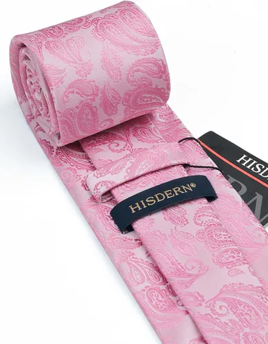 Miniatura 99 de HISDERN Corbatas para hombre, corbata de cachemira y bolsillo cuadrado tejido clásico floral para hombre, corbata de fiesta de boda