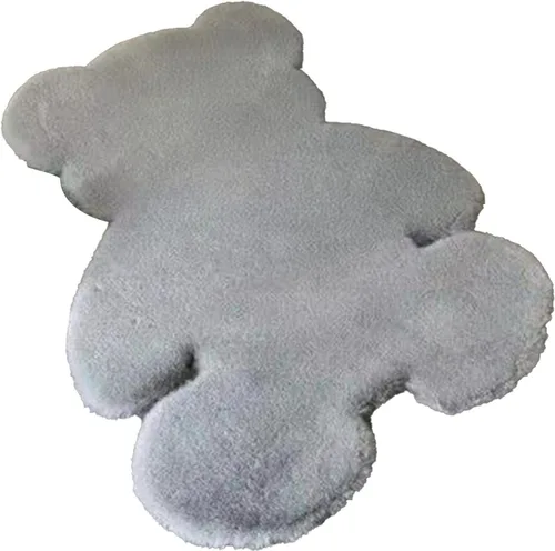 Miniatura 10 de Alfombra en forma de oso, de 17.7 x 23.6 in, suave y lanuda para dormitorio de los niños, bonita alfombra de piel sintética suave y esponjosa