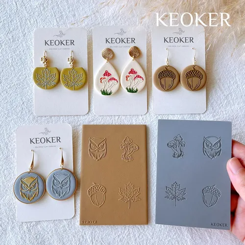 Miniatura 3 de Keoker Hojas de textura de arcilla polimérica, alfombrilla de textura de arcilla para hacer aretes de joyería, herramientas de aretes de arcilla