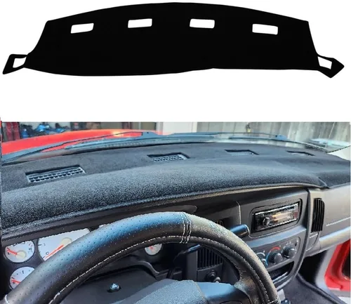 Cubierta Negra para Tablero Alfombrilla Compatible con 2002-2005 Dodge Ram 1500, 2003-2005 2500/3500 (Ram 02-05)