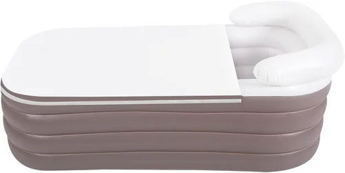 Miniatura 11 de Bañera plegable portátil de pie, inflable unisex para ducha caliente y baño de hielo (50.84 x 32.28 x 22.44 pulgadas, gris)