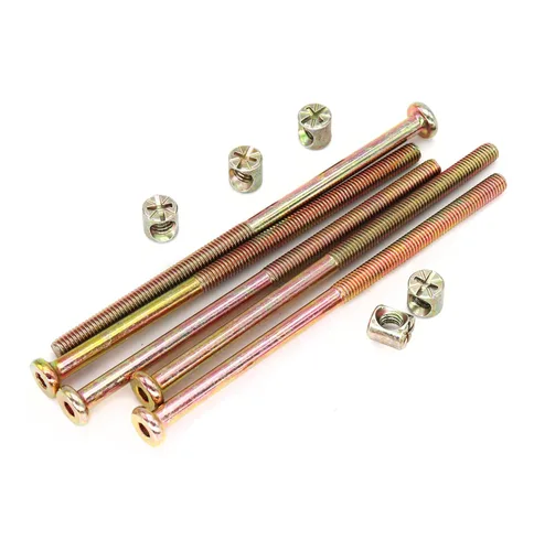 Miniatura 2 de Pernos y tuercas para litera, paquete de 12 tornillos de llave hexagonal M6 x 4.331 in y tuercas de barril para muebles, sillas de cuna, tornillos