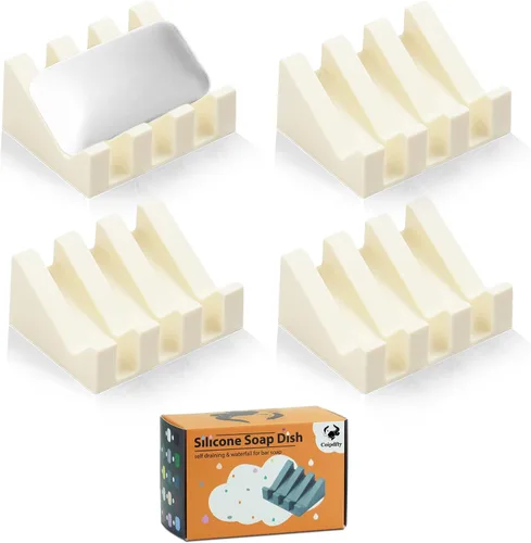 Miniatura 38 de Jabonera Autodrenante con Soporte, Jabonera de Silicona, para Baño, Cocina, Esponjas, Puede Extender la Vida del Jabón, Mantiene las Barras de Jabón