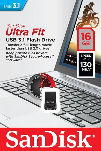 Miniatura 2 de SanDisk - Unidad flash USB 3.1 Ultra Fit de 16 GB (paquete de 20) de memoria de alta velocidad (SDCZ430-016G-G46) con (10) cordones Everything But
