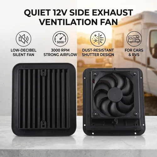 Miniatura 3 de Yosoo Health Gear - Ventilador de refrigeración de 12 V 4 W con rejillas de ventilación de persianas, aire fuerte de viento unidireccional