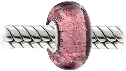 Miniatura 2 de Cuentas de cristal iridiscente de Murano de colores sólidos translúcidos para mujeres y adolescentes, núcleo de plata de ley 925, se adapta a