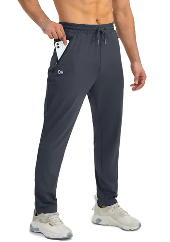 G Gradual Pantalones deportivos para hombre con bolsillos con cremallera, pantalones deportivos cónicos para entrenamiento, correr, correr
