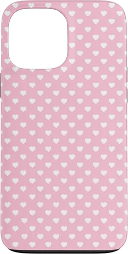 Miniatura 23 de Funda para iPhone 11 Pro Max con diseño de corazones, color rosa claro, blanco y rosa claro para mujeres y niñas
