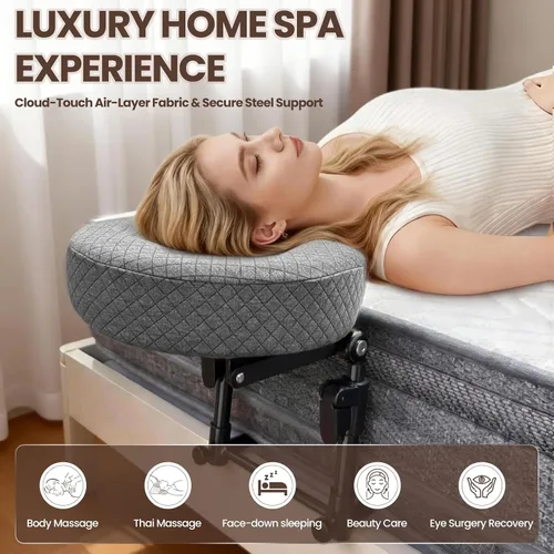 Miniatura 2 de Almohada facial para equipo de recuperación de vitrectomía – Reposacabezas de masaje de acero resistente para cama – Cuna facial totalmente