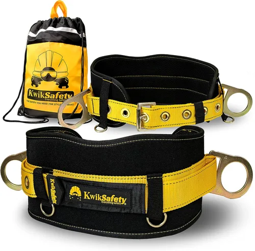 KwikSafety - Charlotte, NC - Cinturón de seguridad BEAVER TAIL para posicionamiento | Soporte acolchado Lineman Ironworker Combo de bolsa de pernos