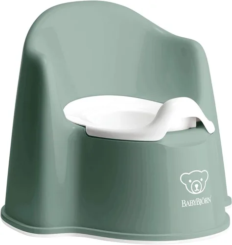 Miniatura 10 de BabyBjörn Silla para Orinal, Inodoro de Entrenamiento para Niños en Negro/Blanco, Fácil de Limpiar, Orinal Interior Extraíble, Antideslizante