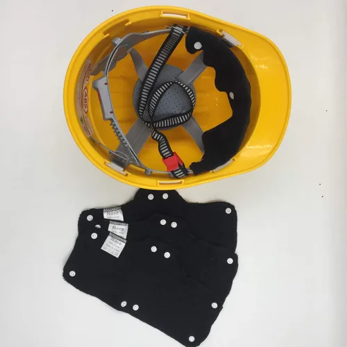 Miniatura 4 de Banda para el sudor negra para casco duro de terciopelo lavable de algodón de rizo, forro para casco duro NAEE a presión (3)