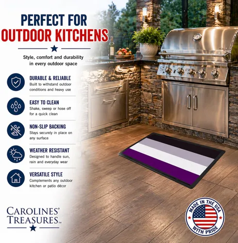 Miniatura 7 de Caroline's Treasures CK8009MAT - Tapete de orgullo asexual de 18 x 27 pulgadas, para interiores y exteriores, para entrada, antideslizante, lavable