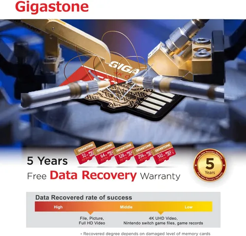 Miniatura 8 de 【Recuperación de datos de 5 años】 GIGASTONE - Tarjeta Micro SD de 64 GB, paquete de 10, cámara 4K Pro, para GoPro, cámara de seguridad, Wyze, DJI