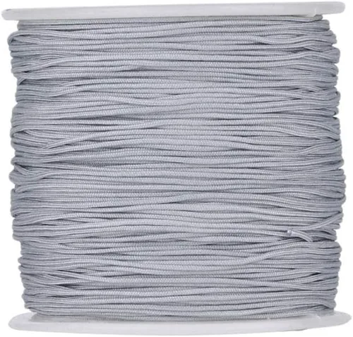 Miniatura 14 de Cheriswelry 100 yardas/rollo de cuerda trenzada de nailon de 0.031 in, color azul cielo claro, cordón de nudo chino, cuerda de cuentas